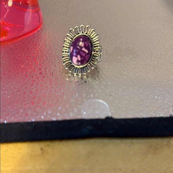 Purple and Silver Statement Earrings - Picture 5 of 6